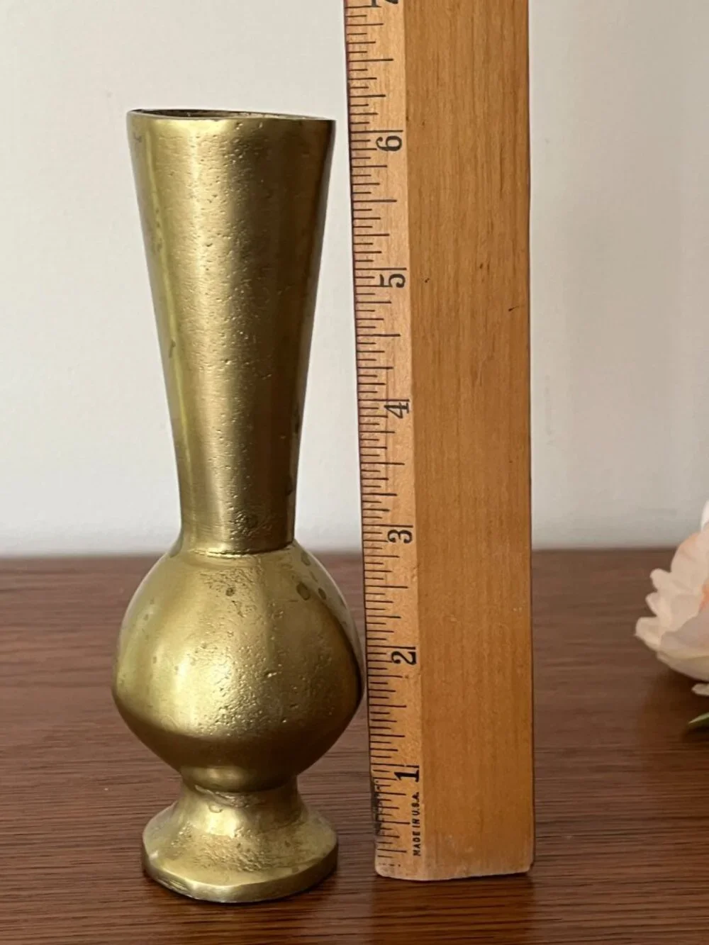 Everly Quinn Handmade Metal Bud Vase Brass Gold Finish Peony Flower